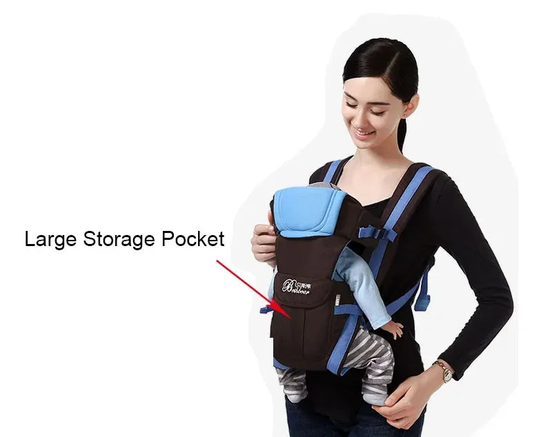 4-in-1 Baby Carrier with Adjustable Shoulder Straps and Buckle Fastenings, Structured Babywearing Carrier in Four Colors for Family Outings