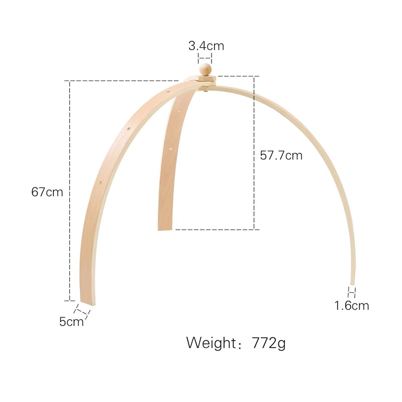 Baby Gym Hanging Toys in Wood and Cotton with Animal, Star and Moon Pendant Designs, Individual or Set Options for Supervised Play