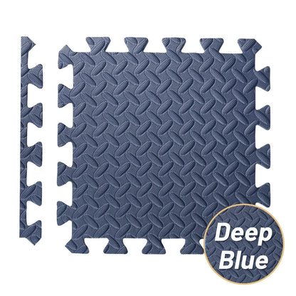 Foam Gym Flooring Tiles with Interlocking Puzzle Edges, Textured EVA 30 cm Floor Mats for Home Workouts and Supervised Playroom Activities