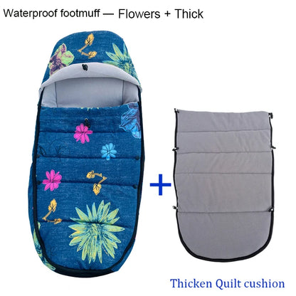 Fleece-Lined Stroller Footmuff for YOYO and Bugaboo, 90 x 45 cm Windproof Waterproof Cover with Storage Bag and Thickened Option