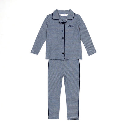 Striped Cotton Kids Matching Outfits with Collared Button Front, Blue and Red Two-Piece Styles, Baby Footie and Dress Options for Sibling Photos