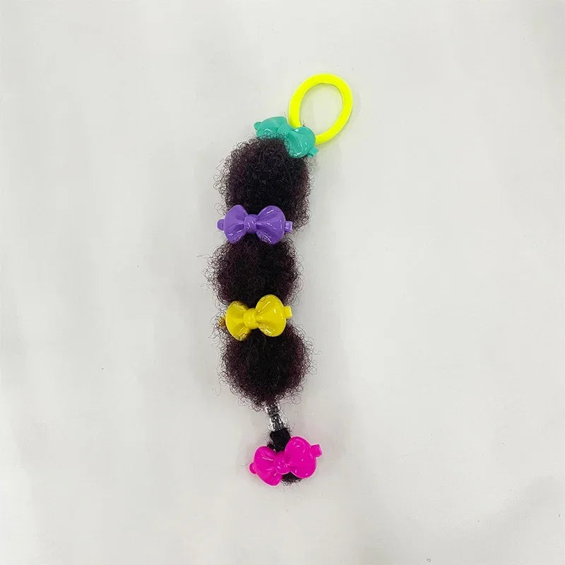 Bubble Puff Ponytail Extensions for Girls, 8-Pack Afro-Textured Hair Accessories with Elastic Loops and Beaded Styling Set Options