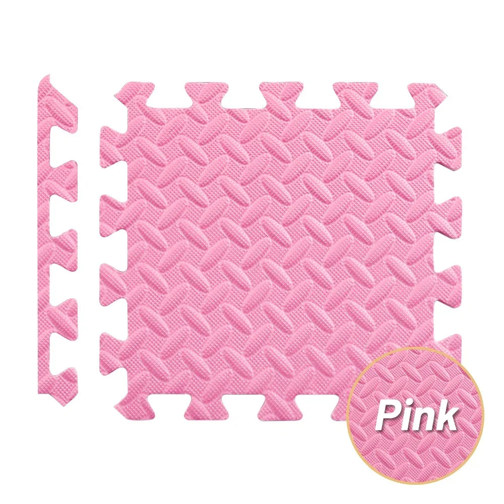 Foam Gym Flooring Tiles with Interlocking Puzzle Edges, Textured EVA 30 cm Floor Mats for Home Workouts and Supervised Playroom Activities