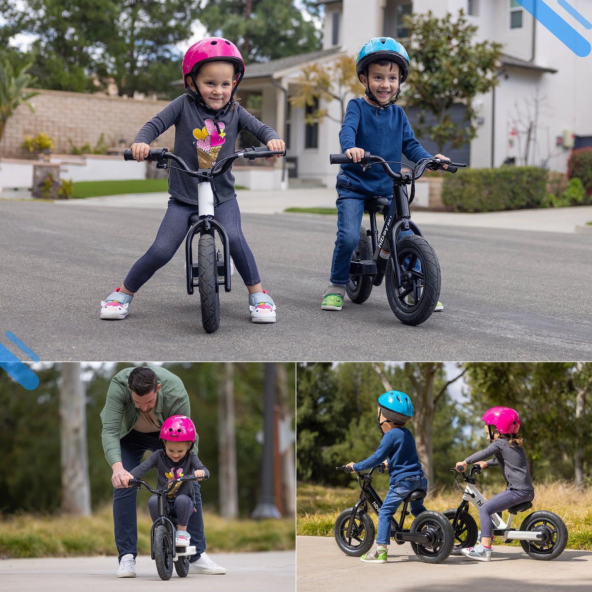 Kids Electric Balance Bike Hiboy BK1 with 12-Inch Tires, Adjustable Seat and Front V-Brake, Up to 9 MPH and 4.9-Mile Range for Ages 3–5
