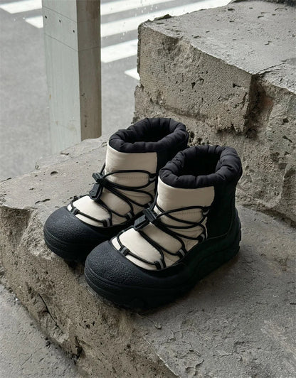 Kids Snow Boots with Toggle Laces, Warm Fur Lining and Rubber Soles for Boys and Girls, Winter Outdoor Shoes in EU Sizes 26-37