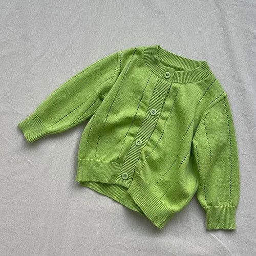 Infant Girl Sweater Cardigan with Long Sleeves, Button-Front Knit Layering Coat in Multiple Styles for Fall Outfits, Sizes 3M to 3T