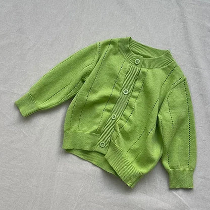 Infant Girl Sweater Cardigan with Long Sleeves, Button-Front Knit Layering Coat in Multiple Styles for Fall Outfits, Sizes 3M to 3T
