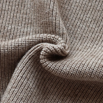 Kids Ribbed Turtleneck Sweater for Boys and Girls, Long Sleeve Knit Pullover in Beige, Brown or Black for Spring and Fall Layering, Sizes 12M-6T