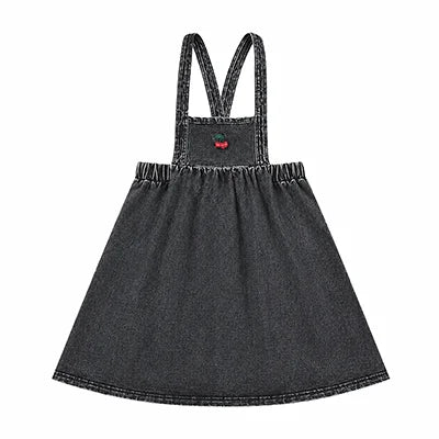 Black Denim Family Matching Outfits with Embroidered Details, Girls Dresses and Skirts, Boys Shirts and Baby Sets for Sibling Photos