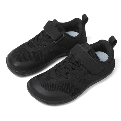 Children’s Minimalist Barefoot Sneakers with Wide Fit, Zero-Drop Design, Mesh Panels and Adjustable Strap for Boys and Girls Everyday Wear