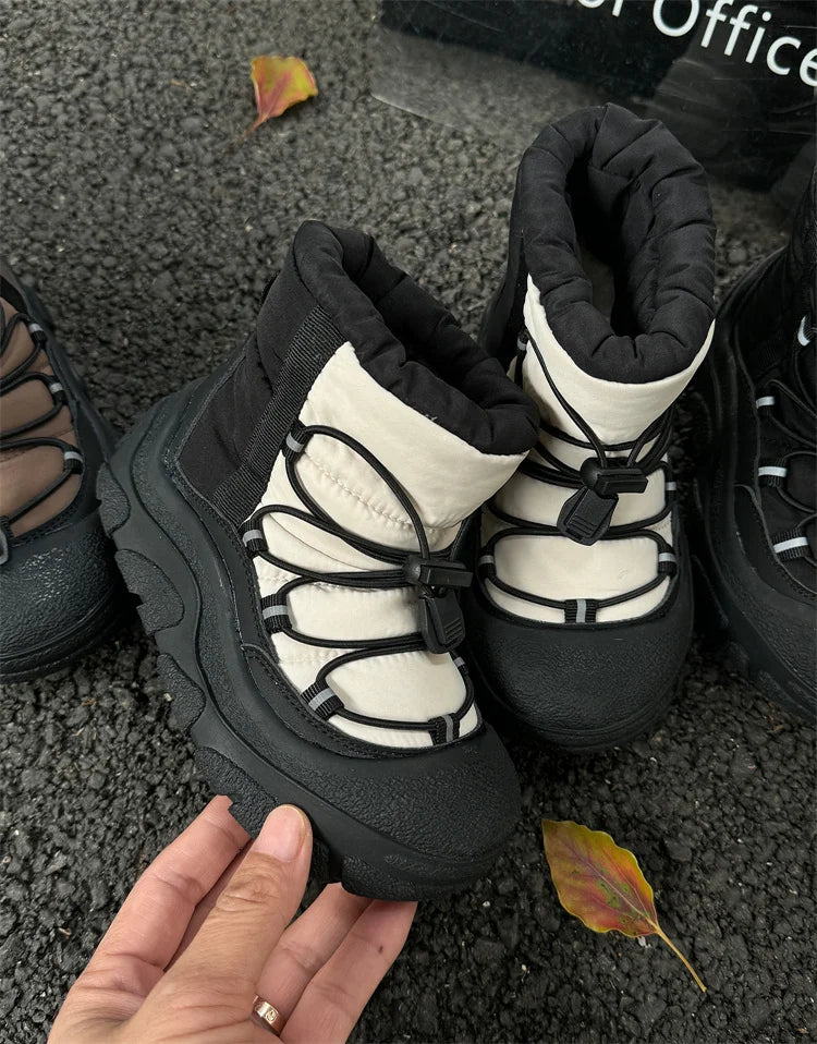 Kids Snow Boots with Toggle Laces, Warm Fur Lining and Rubber Soles for Boys and Girls, Winter Outdoor Shoes in EU Sizes 26-37