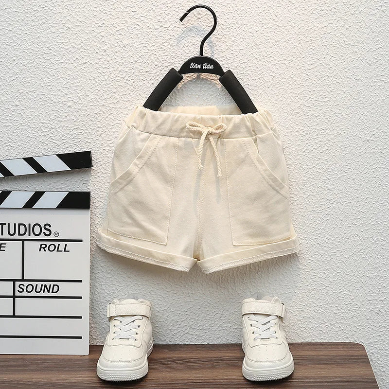 Baby Boys Colorblock T-Shirt and Pocket Shorts Set with Letter F Print, Two-Piece Cotton Summer Outfit for Infants and Toddlers, 9M–5T