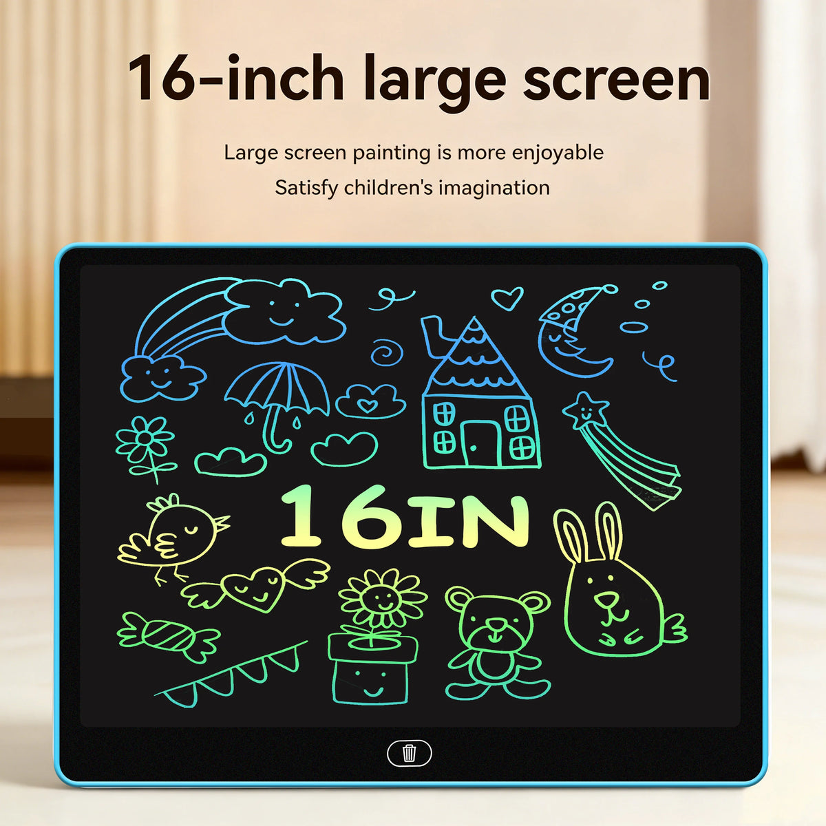 Erasable LCD Writing Board for Kids, 8, 11, 13 or 16 Inch Color Drawing Tablet with Stylus for Doodles, Handwriting and Number Practice