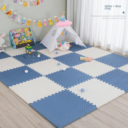 Baby Puzzle Play Mat with 30 cm Interlocking Foam Tiles, 1 cm Thick Textured Floor Padding in 8 or 16 Pieces for Supervised Indoor Play
