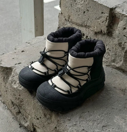 Kids Snow Boots with Toggle Laces, Warm Fur Lining and Rubber Soles for Boys and Girls, Winter Outdoor Shoes in EU Sizes 26-37