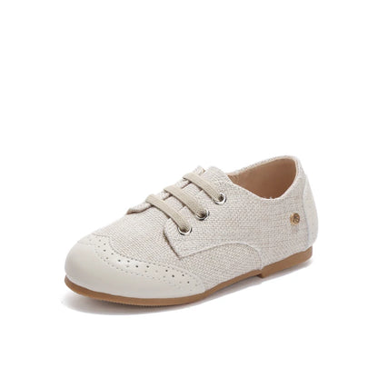 Children Dress Flats in Classic Loafer and T-Strap Styles, Beige Occasion Shoes for Boys and Girls, Weddings, Parties and Family Photos