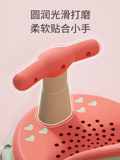 Drainage-Hole Baby Bath Seat with Suction-Cup Base, Removable Front Armrest and High Backrest in Multiple Colors for Closely Supervised Bathing
