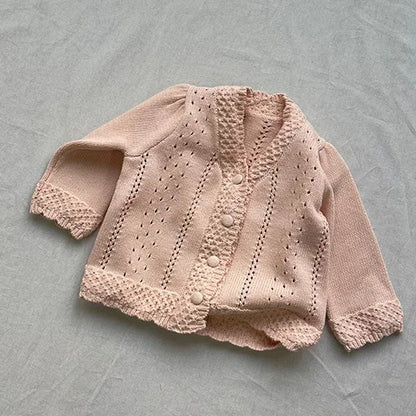 Infant Girl Sweater Cardigan with Long Sleeves, Button-Front Knit Layering Coat in Multiple Styles for Fall Outfits, Sizes 3M to 3T