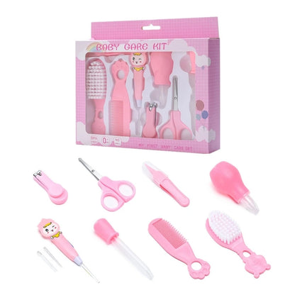 Newborn Grooming Essentials Kit with Zippered Storage Case, Baby Hair and Nail Care Tools in Blue or Pink, 8, 10 or 13-Piece Options