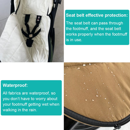 Fleece-Lined Stroller Footmuff for YOYO and Bugaboo, 90 x 45 cm Windproof Waterproof Cover with Storage Bag and Thickened Option