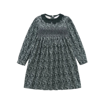 Forest Print Sibling Matching Outfits with Girls Cotton Smocked Dress Options, Boys Embroidered Knit Sweaters and Plaid Pants for Family Photos