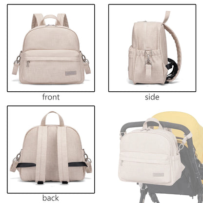 Parent Diaper Backpack by Soboba with Front Zip Pocket and Top Carry Handle, Solid-Color Baby Changing Bag for Newborn Supplies and Daily Outings