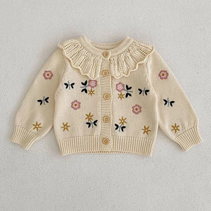 Baby Girl Knit Cardigan Sweaters with Long Sleeves, Korean-Style Infant and Toddler Layering Coats in Multiple Designs, Sizes 3M to 3T