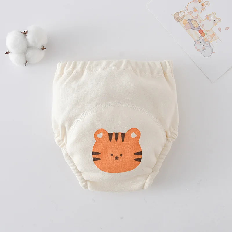 Printed Cotton Potty Training Pants, Single Reusable Learning Underwear with Pull-On Waist for Babies and Toddlers in Sizes 80–110