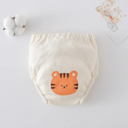 Printed Cotton Potty Training Pants, Single Reusable Learning Underwear with Pull-On Waist for Babies and Toddlers in Sizes 80–110