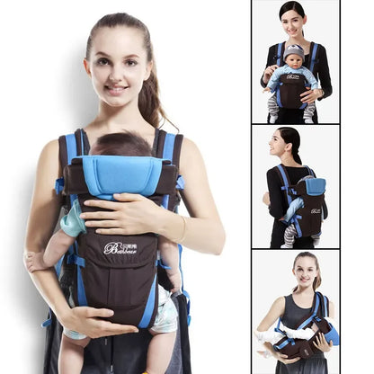 4-in-1 Baby Carrier with Adjustable Shoulder Straps and Buckle Fastenings, Structured Babywearing Carrier in Four Colors for Family Outings