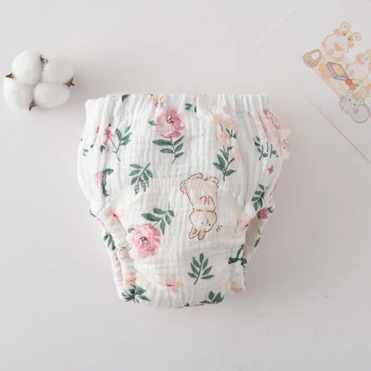 Printed Cotton Potty Training Pants, Single Reusable Learning Underwear with Pull-On Waist for Babies and Toddlers in Sizes 80–110