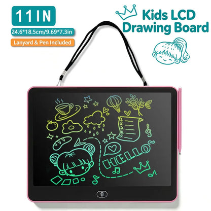Erasable LCD Writing Board for Kids, 8, 11, 13 or 16 Inch Color Drawing Tablet with Stylus for Doodles, Handwriting and Number Practice