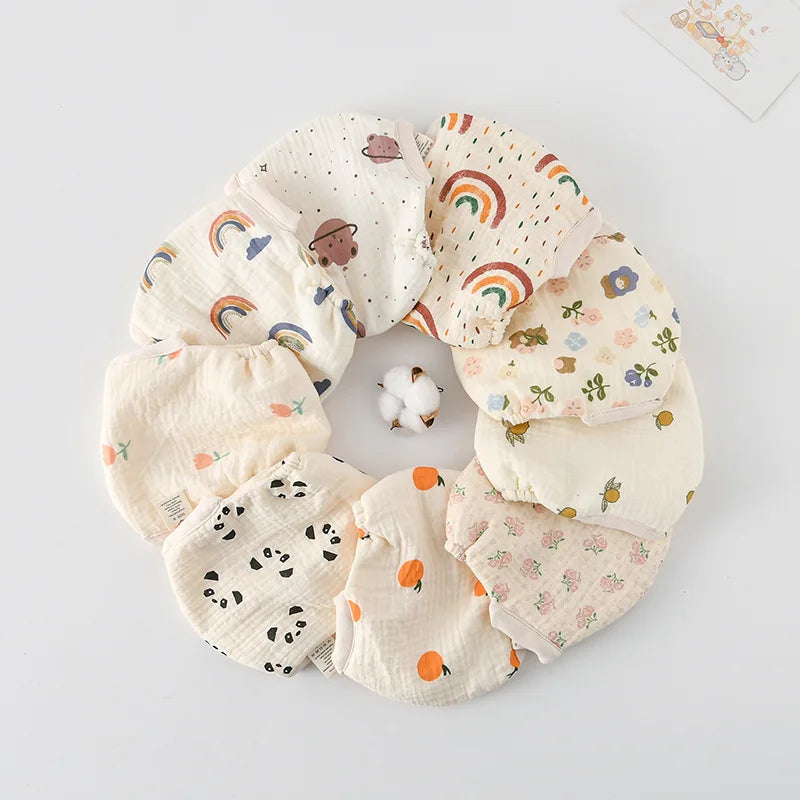 Baby Wrap Cloth Diaper with Adjustable Waist Tabs, Reusable Cotton Nappy in Animal and Rainbow Prints, Single-Piece Infant Changing Essential