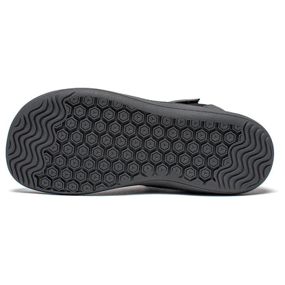 Kids Barefoot Boots with Wide Toe Box, Zero-Drop Sole and Adjustable Hook-and-Loop Strap, HOBIBEAR Artificial Leather Mid-Top Outdoor Shoes