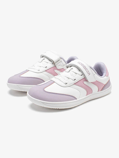 Big Kids Barefoot Sneakers by HOBIBEAR with Wide Toe Box, Zero-Drop Rubber Sole, Hook-and-Loop Strap and Artificial Leather Upper for Everyday Walking
