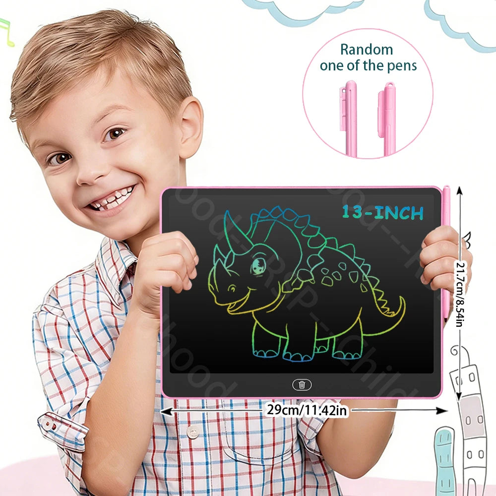Kids LCD Doodle Tablet, 8, 11, 13 or 16-Inch Erasable Drawing and Handwriting Board with Stylus, Screen Lock and Clear Button for Creative Practice