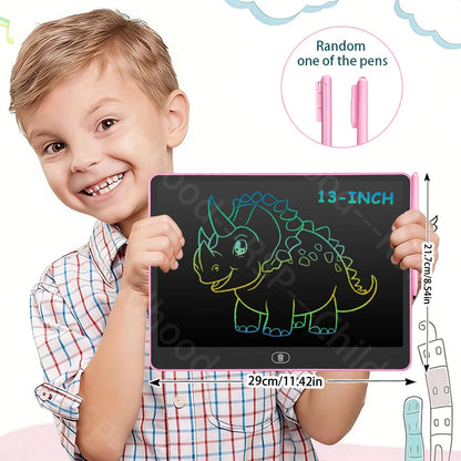 Kids LCD Doodle Tablet, 8, 11, 13 or 16-Inch Erasable Drawing and Handwriting Board with Stylus, Screen Lock and Clear Button for Creative Practice