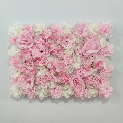 Artificial Flower Wall Panels with Fabric Roses, 40 x 60 cm Reusable Floral Backdrop for Baby Showers, Weddings, Birthdays & Home Decor