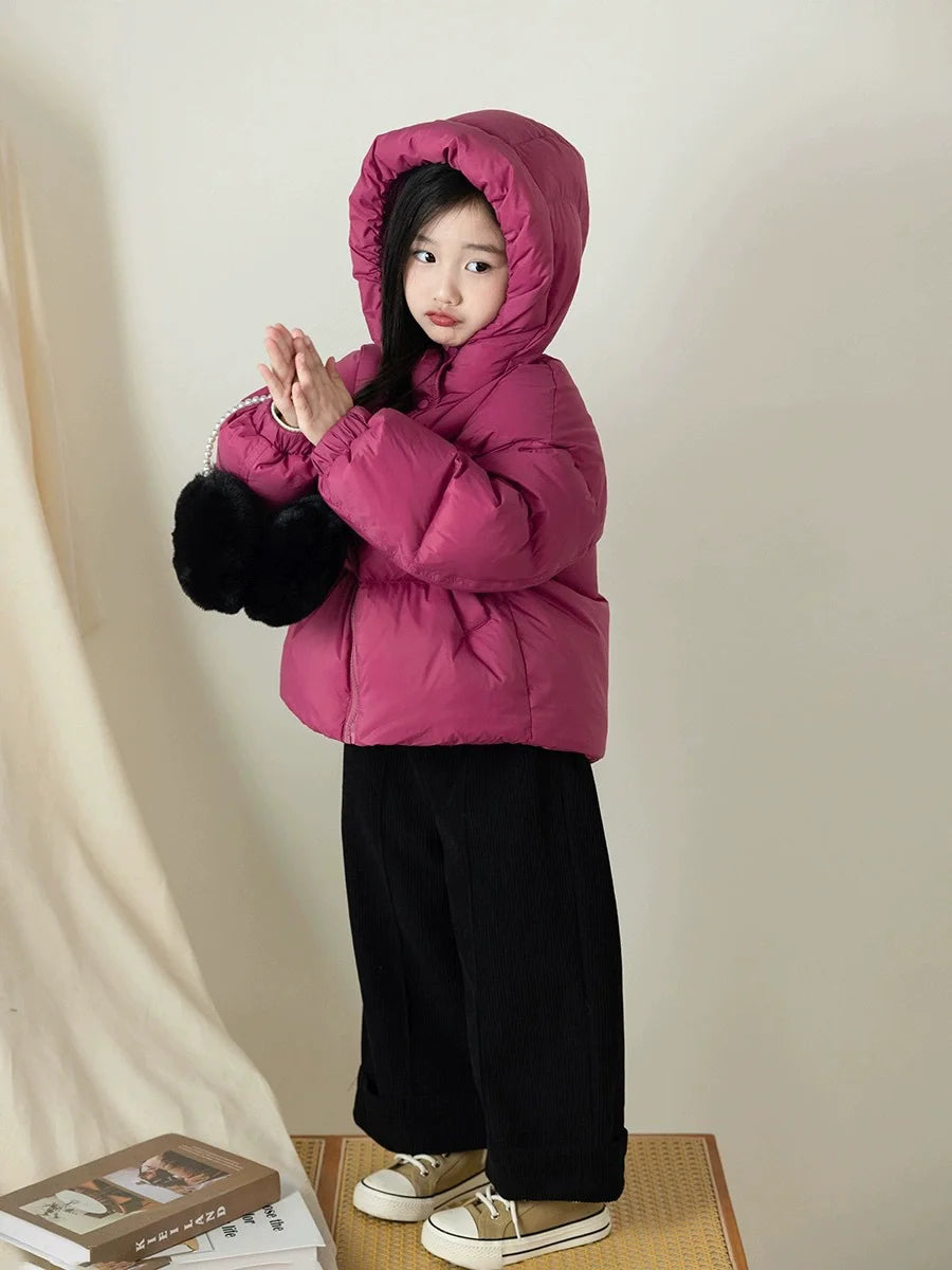 Kids Puffer Jacket with Hood, Cotton-Padded Winter Coat for Boys and Girls Ages 3-12, Everyday Fall and Cold-Weather Outerwear