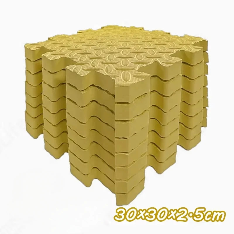 Modular Baby Floor Padding Tiles, 30 cm Interlocking Squares with 2.5 cm Thickness in 1, 4, 6 or 8-Piece Options for Supervised Nursery Play