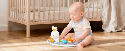 Baby Walker Activity Center in White, 4-in-1 Play Design with 3 Frame Height Settings, 5 Seat Adjustments and Wheeled Base for Indoor Use