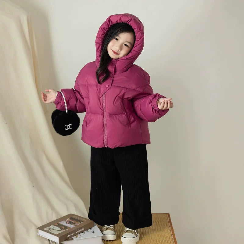 Kids Puffer Jacket with Hood, Cotton-Padded Winter Coat for Boys and Girls Ages 3-12, Everyday Fall and Cold-Weather Outerwear