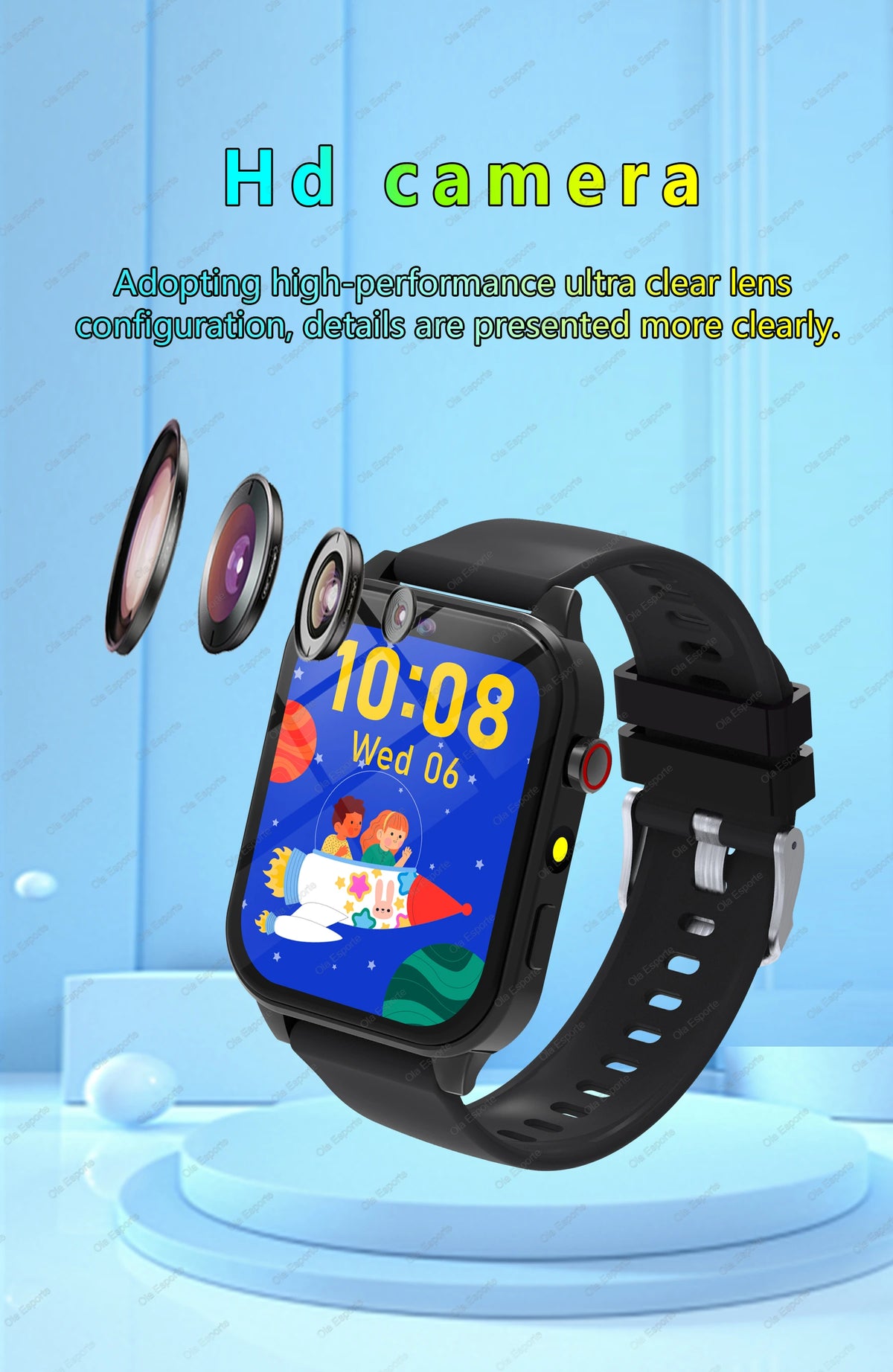 Kids Game Smartwatch HT30 with 18 Games, Camera, 1.83-Inch Screen, Step Counter, Alarm, Calculator and Flashlight in Four Color Choices