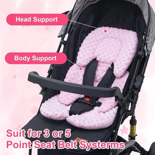 Stroller Seat Pad in Polyester-Cotton, Padded Baby Cushion with Double-Sided Options, 60 x 36 cm Liner for Compatible Strollers