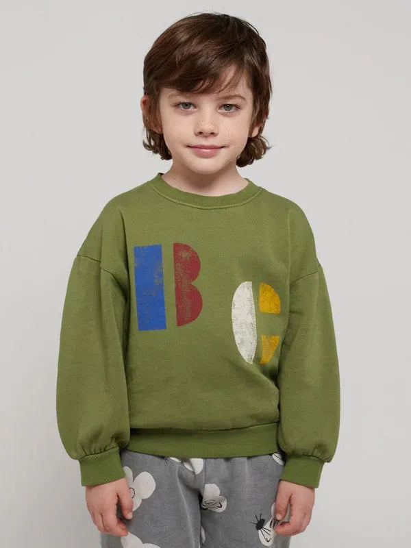 Kids Crewneck Sweatshirt with Animal, Flower and Letter Graphic Options, Long Sleeve Unisex Pullover for Boys and Girls Everyday Seasonal Layering
