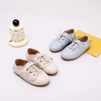 Pastel Kids Dress Shoes for Boys and Girls, Mary Jane Flats, Lace-Up Oxfords and Slip-On Styles for Weddings, Birthday Parties and Family Photos