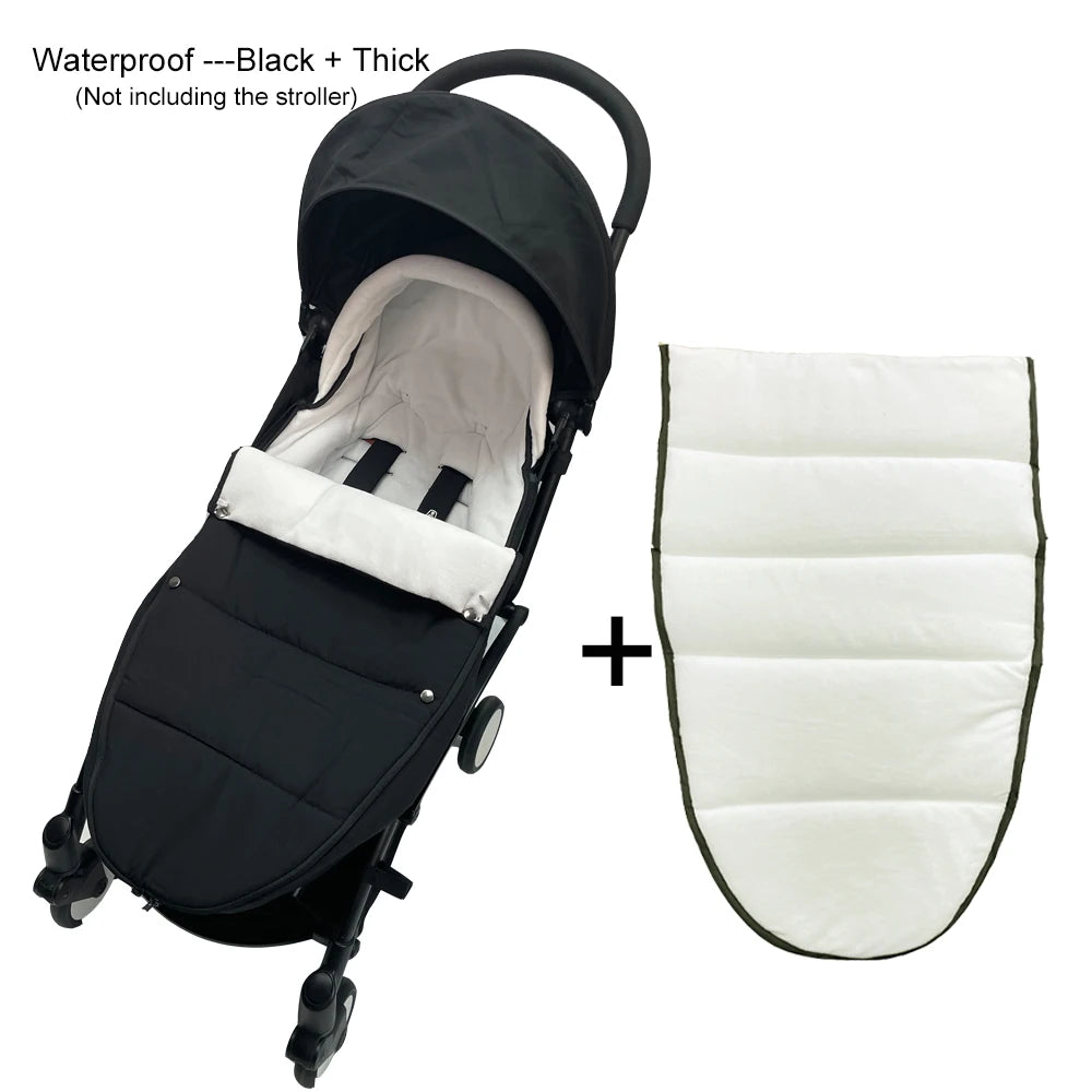 Waterproof Stroller Footmuff with Polar Fleece Lining for YOYO and Bugaboo, Windproof Winter Cover with Storage Bag and Optional Extra Quilt