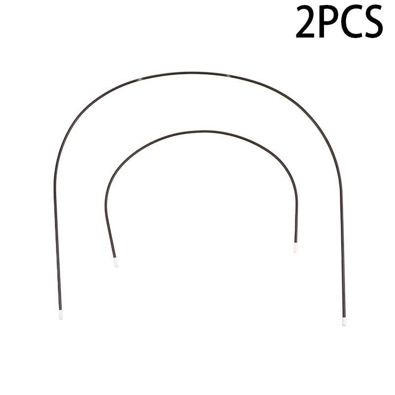 Stroller Support Bracket Set, 2-Piece Black Metal Curved Rods with Light-Colored End Tips for Compatible Baby Carriages and Prams