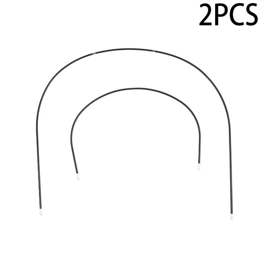 Stroller Support Bracket Set, 2-Piece Black Metal Curved Rods with Light-Colored End Tips for Compatible Baby Carriages and Prams