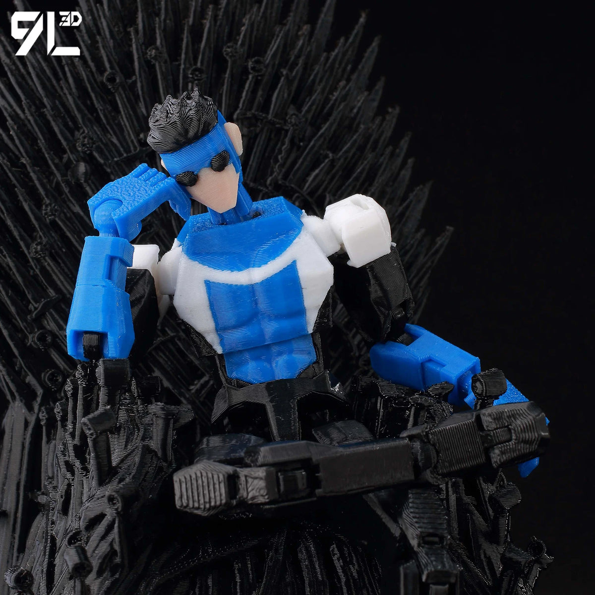 Articulated Superhero Action Figure, 3D Printed PETG Collectible with 30+ Poseable Joints, Interchangeable Parts and Accessories for Display